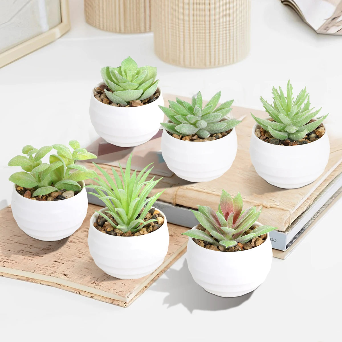 XIYA Artificial Potted Flower Plant – Green Decorative Planter