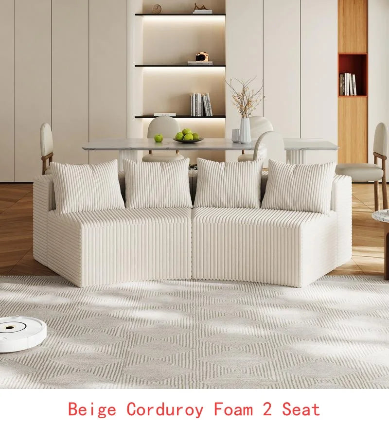 Curved Modular Sectional Foam Sofa with 12 Pillows, Semi-Circular Design for Living Room, Bedroom, Office, Leisure, Nap,