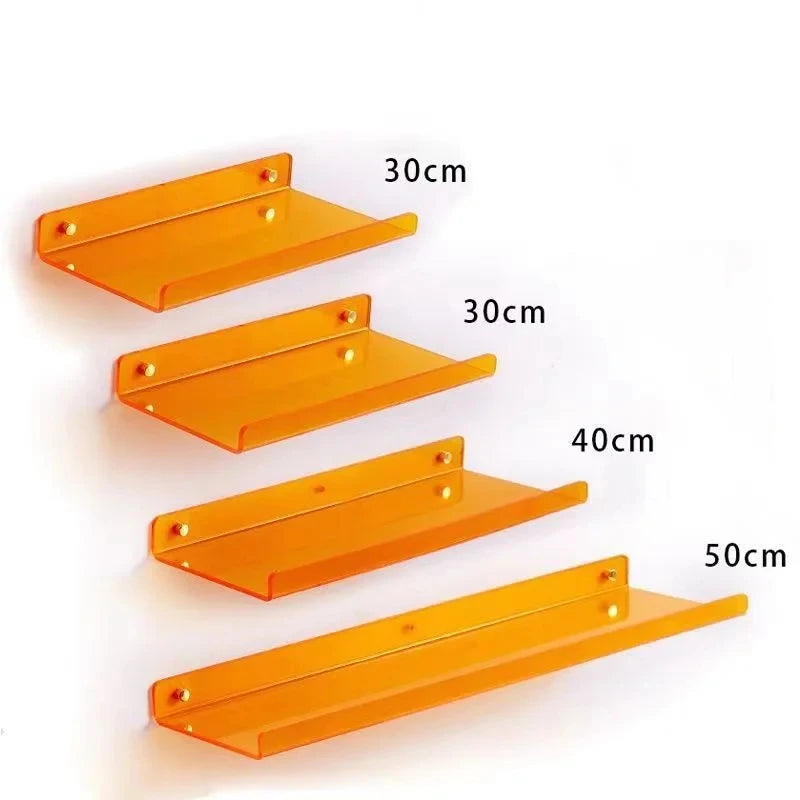 Color Acrylic Wall Mounted Storage Rack Modern Bathroom Living Room Shelves Free Punching Wall Shelf Home Decorative Shelves