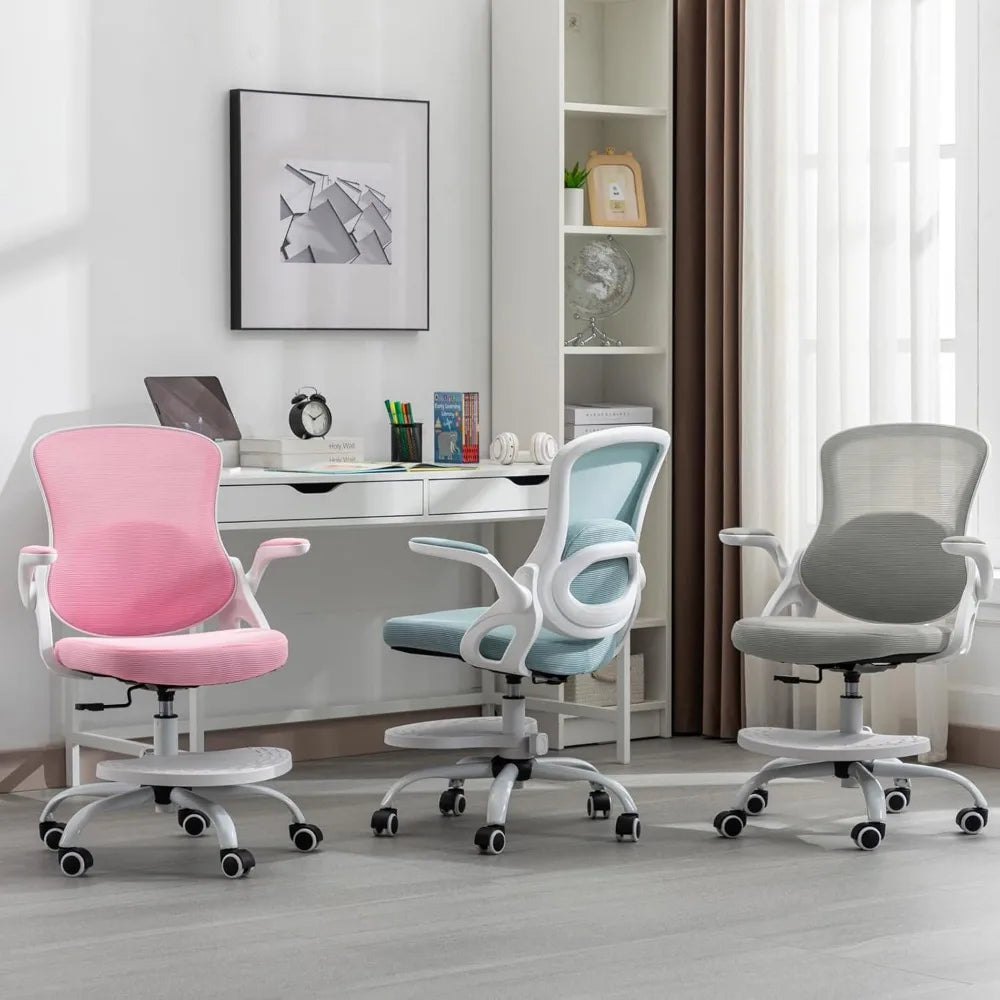 Kids Desk Chair,Ergonomic Study Chair with Adjustable Height,Swivel Mesh Desk Chair with Wheels,Home Office Chair for Children i