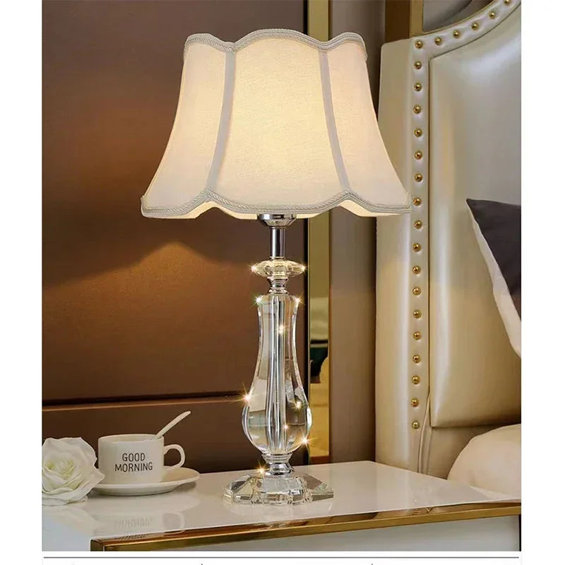 Contemporary Crystal Table Lamp Luxurious Living Room Bedroom Study LED Originality Bedside Desk Light