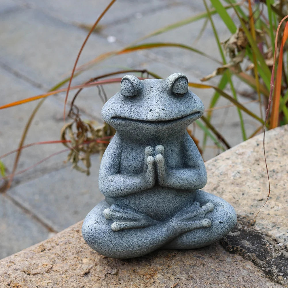 RAKKS Frog Garden Decoration Resin Animal Crafts Meditation Meditation Statues Outdoor Patio Lawn Decoration Pieces