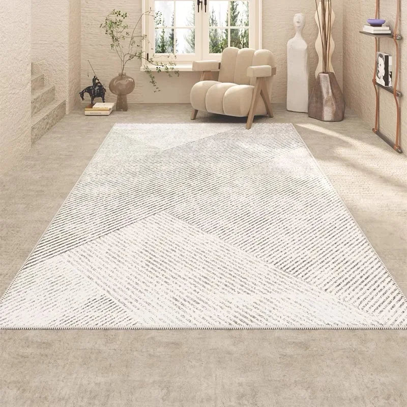 VIKAMA Summer Cool Cream Style Premium Rug Living Room Sofa Bedroom Floor Mat Bedside Rug Stain Resistant Home Decoration