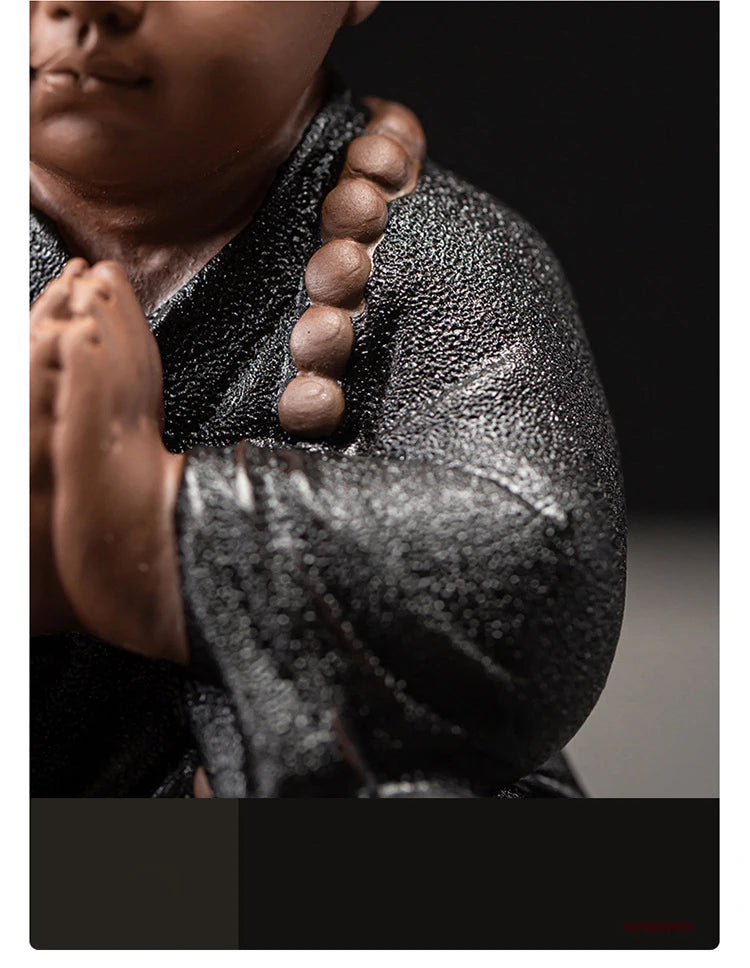 Ceramics Four Not Small Monk Statue Ceramic crafts Chinese characteristic decoration luxurious Home, Study, office accessories