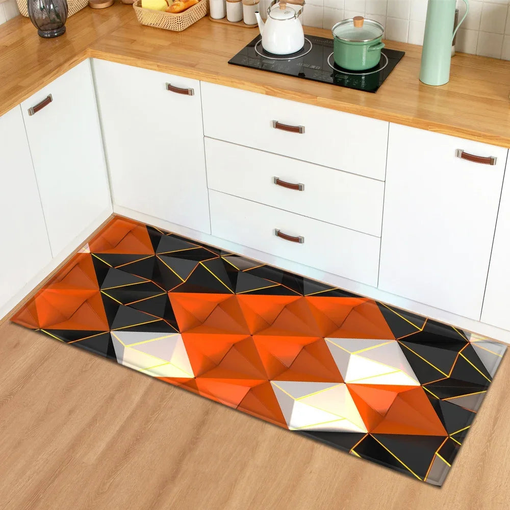 Modern Geometric Kitchen Mat Home Entrance Door Mat Anti-slip Carpets Living Room Decor Rug Nordic Balcony Floor Mats Carpets