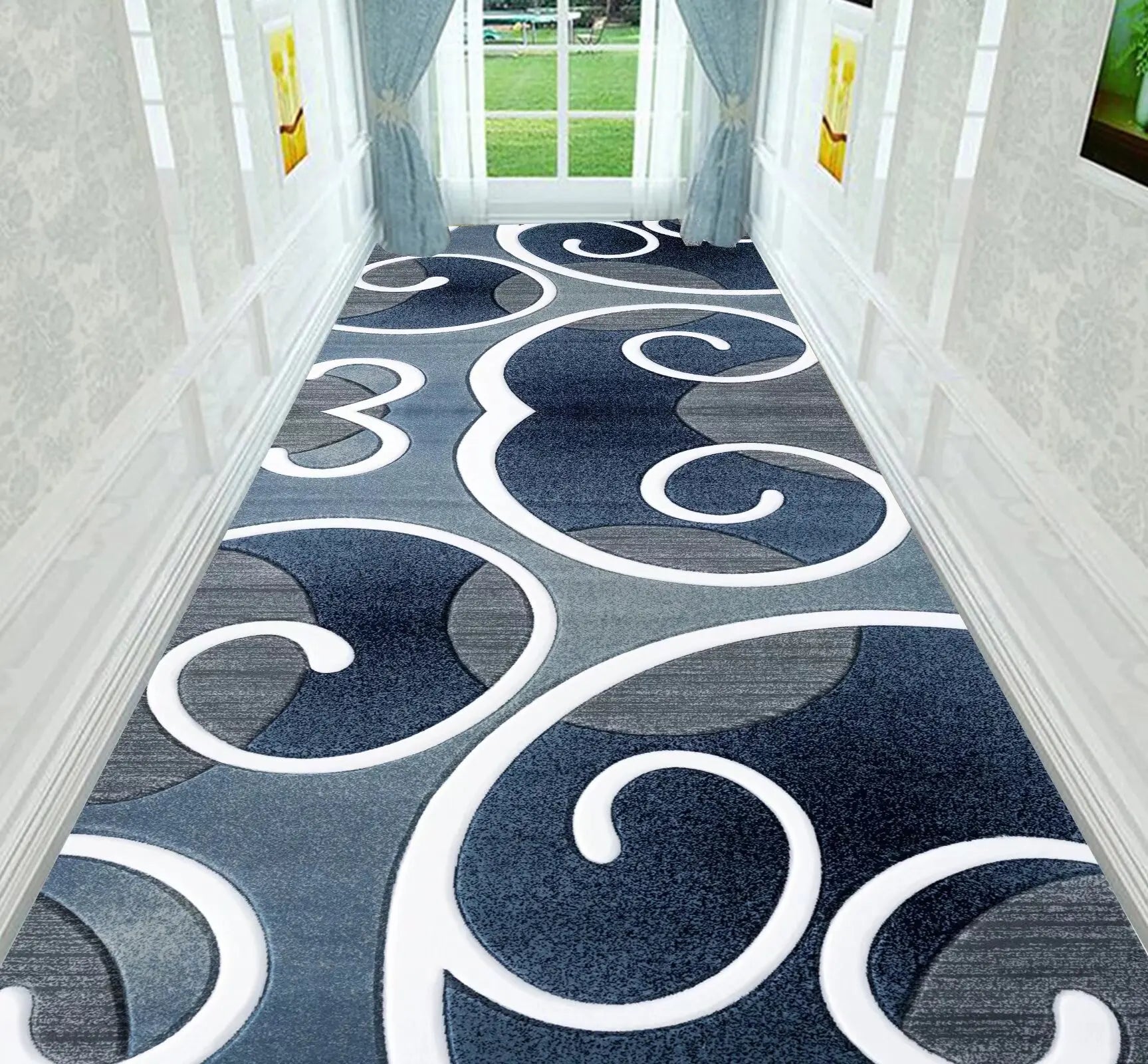 Nordic Modern Villa Long Corridor Carpet Runner Hall Passageway Home Large Rugs Stairway Comfortable Durable Washable Floor Mat