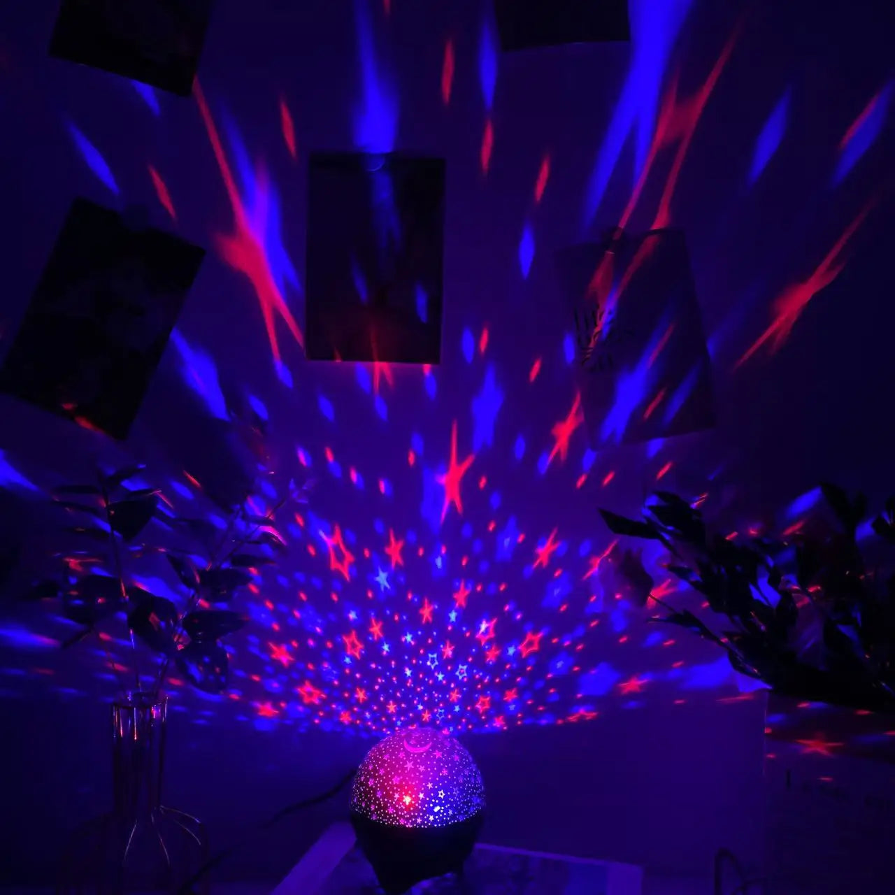 LED Starry Sky Projector Light Stars and Moon Projection 7 Modes Night Light USB Powered for Kids Room Party Decor Holiday Gifts