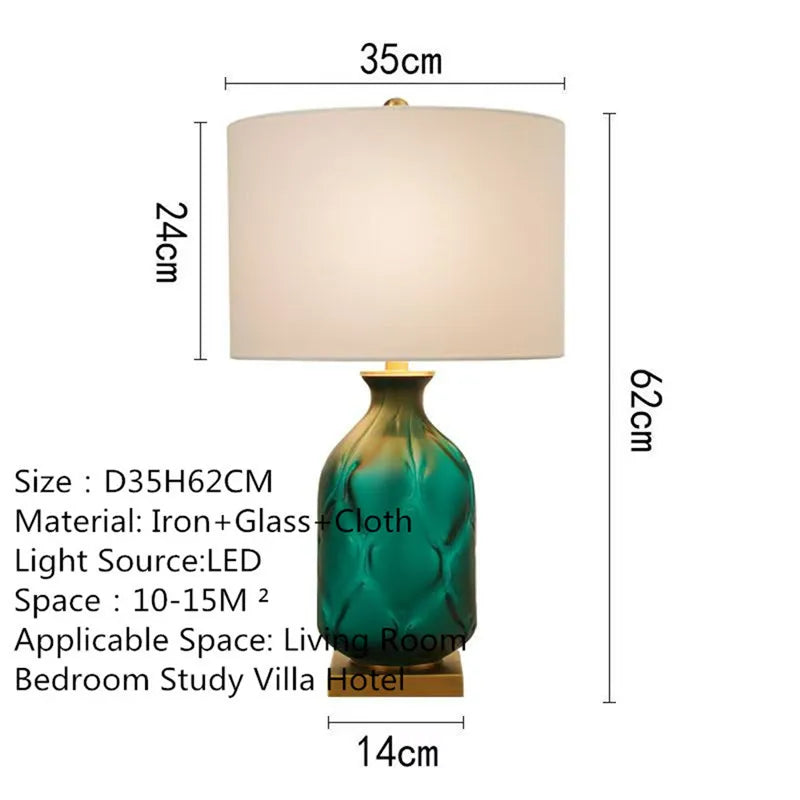 Contemporary Luxury Table Lamp LED American Creativity Living Room Bedroom Study Villa Hotel Bedside Household Desk Light