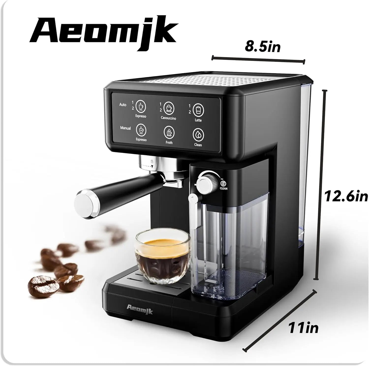Espresso & Cappuccino Coffee Machine – One-Touch Operation with Automatic Milk Frother