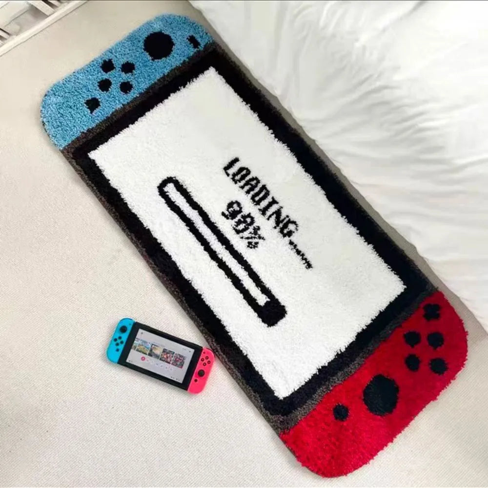 VIKAMA Game Console Shaped Cartoon Plush Carpet Cute Decorative Carpet For Bedroom Dormitory Game Area Home Decoration