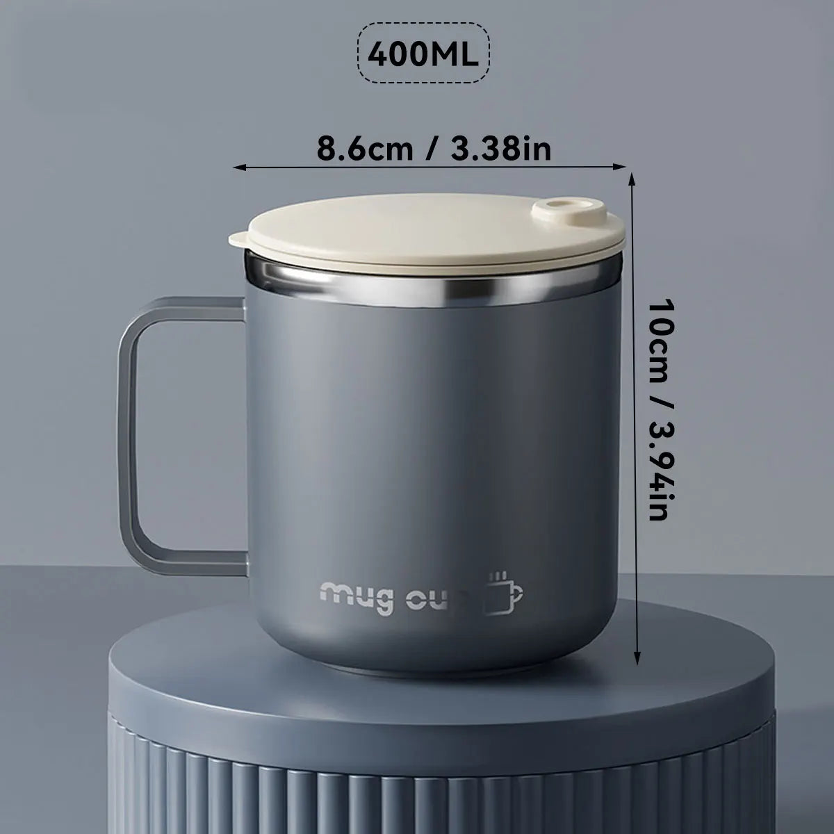 400ML Insulated Coffee Mug with Lid – Double Wall Stainless Steel Drinkware