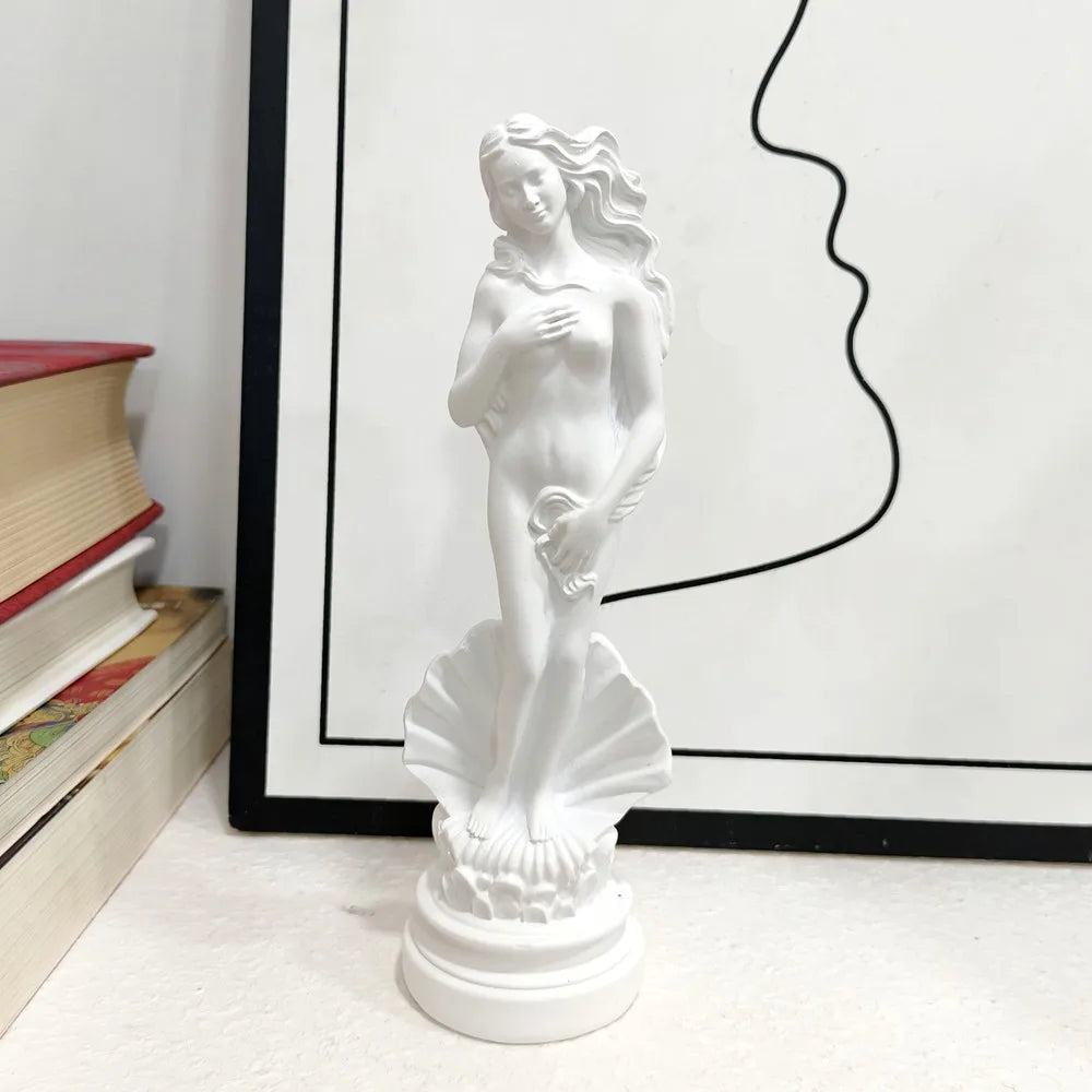 18cm Aphrodite Statue Resin White Greek Sculpture The Birth of Venus Figurines Bookshelf Desktop Decor Classical Renaissance
