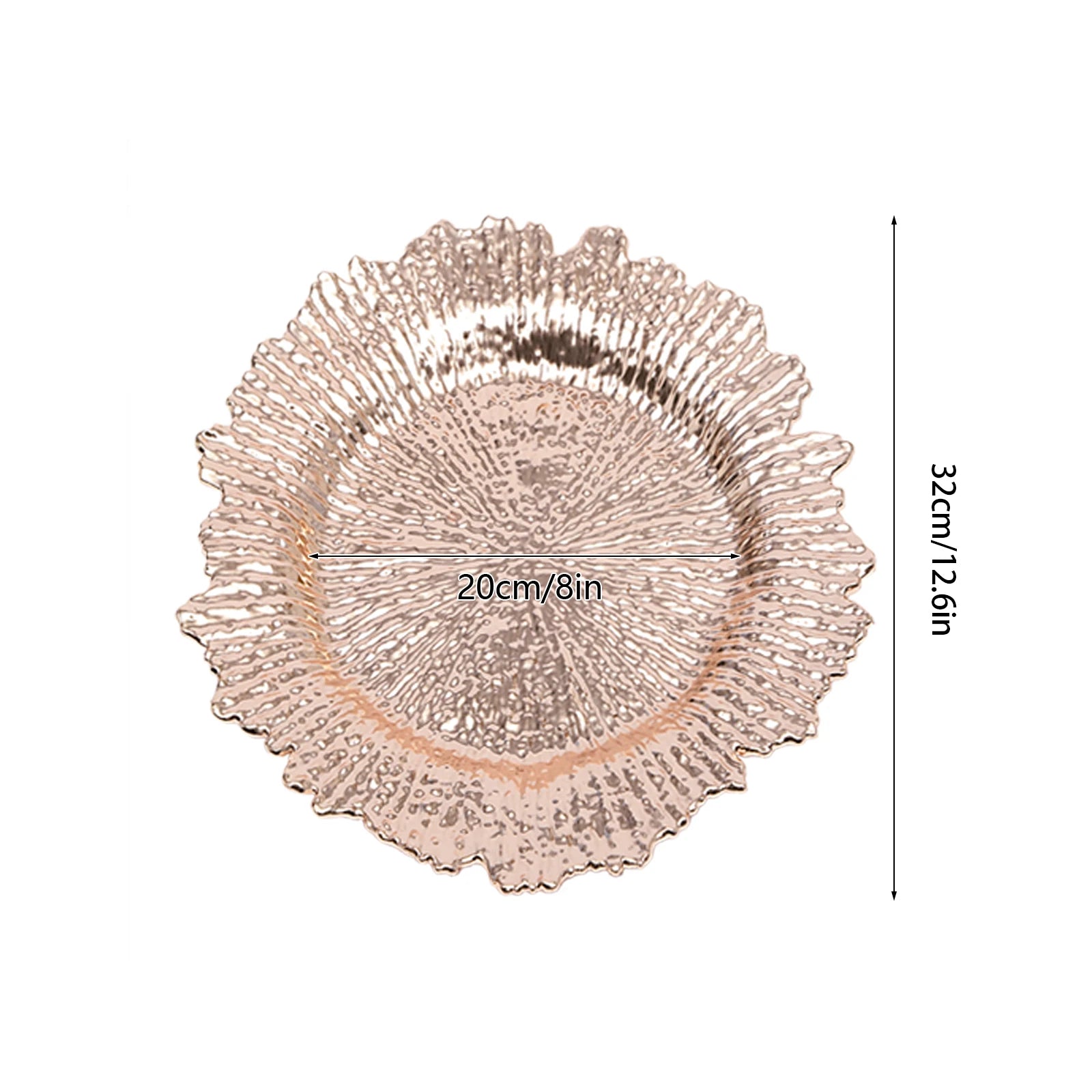 24-Piece 12.6″ Plastic Reef Charger Plates – Round Dinner Chargers (4 Colors)