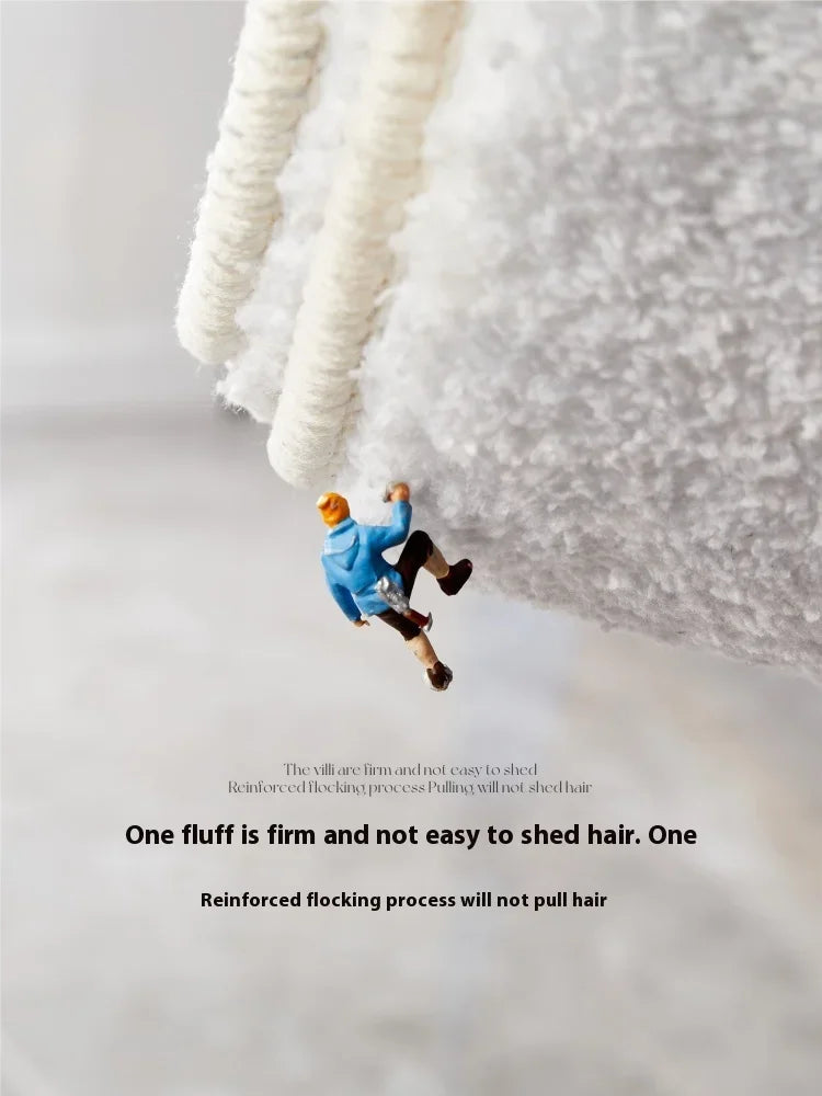 VIKAMA Cream-Coloured Strawberry Bath Mat Insulating, Warm, Non-Slip Bathroom Mat Bedroom Entrance Rug Bedside Carpet Home Decor