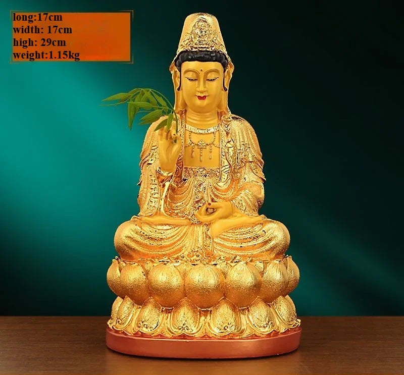 Feng Shui Resin Buddha Guanyin Bodhisattva Statue Decoration Home Living Statue