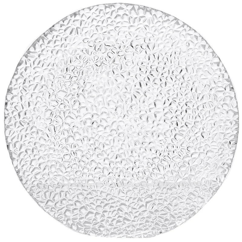 9.5″ Raindrop Embossed Glass Dinner Plate – Decorative Charger & Serving Platter