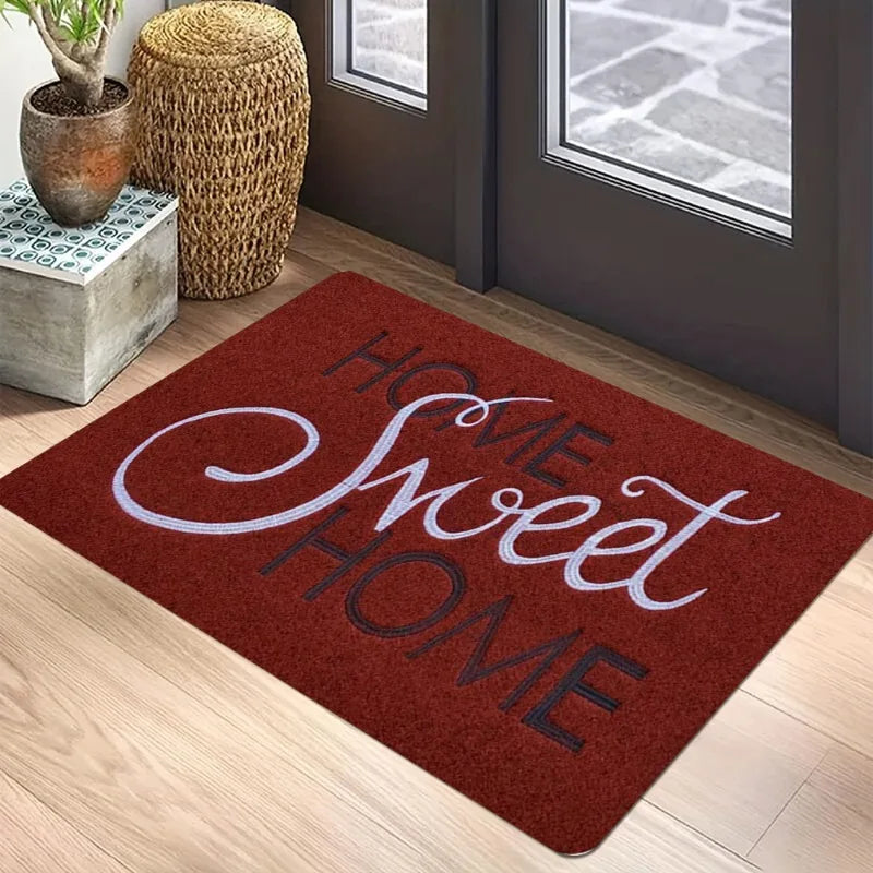 HOME SWEET HOME Handwritten Sweet Carpet Mat Heart Accent Non-Slip Rug Living Bedroom Indoor Home Decoration Durable Floor Mat