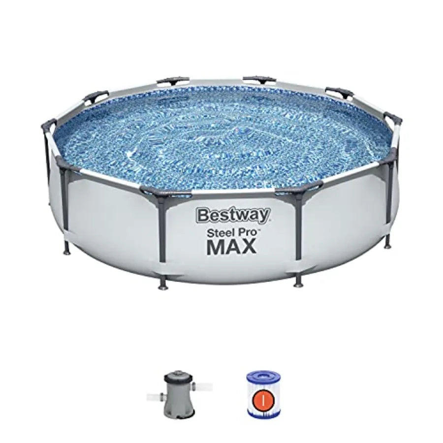 Round Metal Frame Above Ground Pool – 10 ft x 30 in