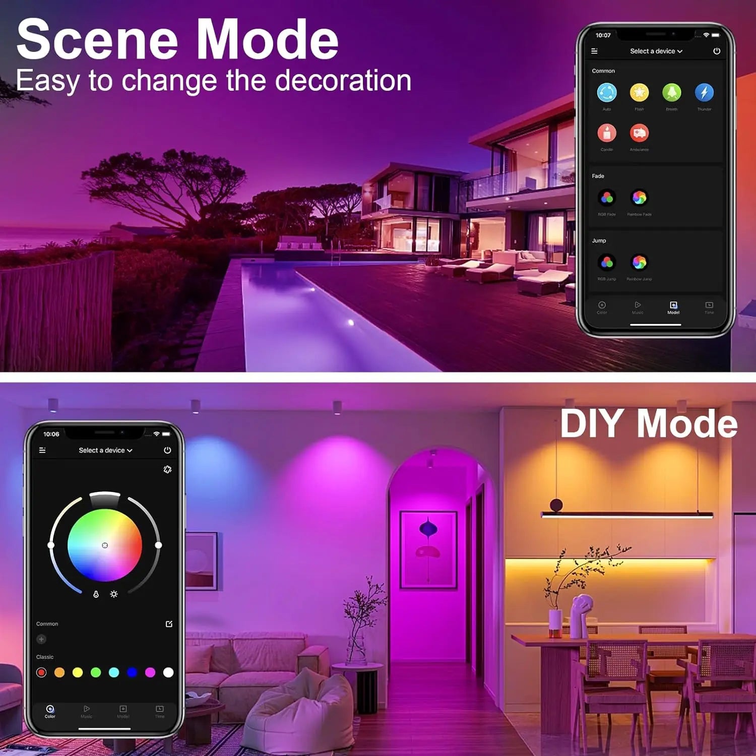 RGB LED Strip Lights – Indoor Decorative Lighting (Multiple Length Options)