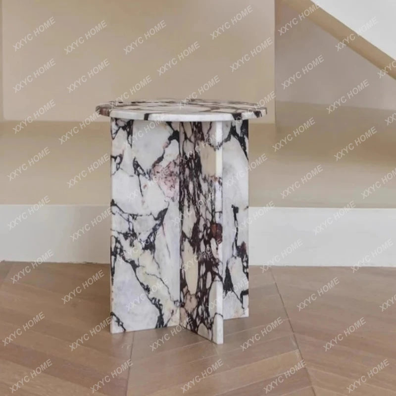 Italian marble side table light luxury Nordic minimalist designer sofa bedroom