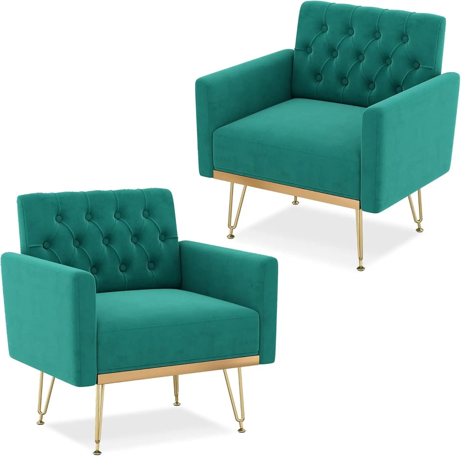 Mid-Century Modern Velvet Accent Chair – Oversized Upholstered Reading Armchair