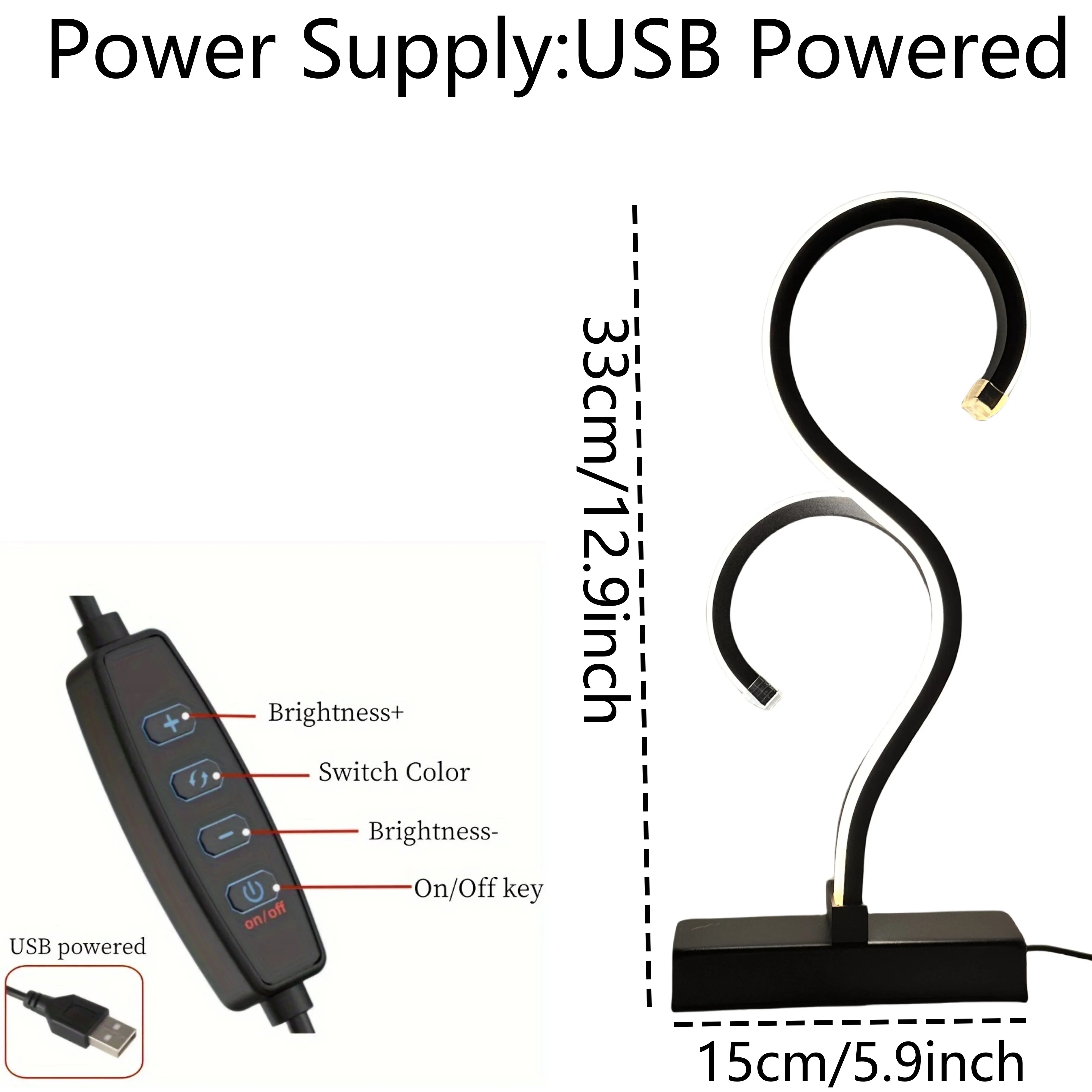 1PC Double Question Mark Creative Desk Lamp with USB Power Plug and Three Color Lighting