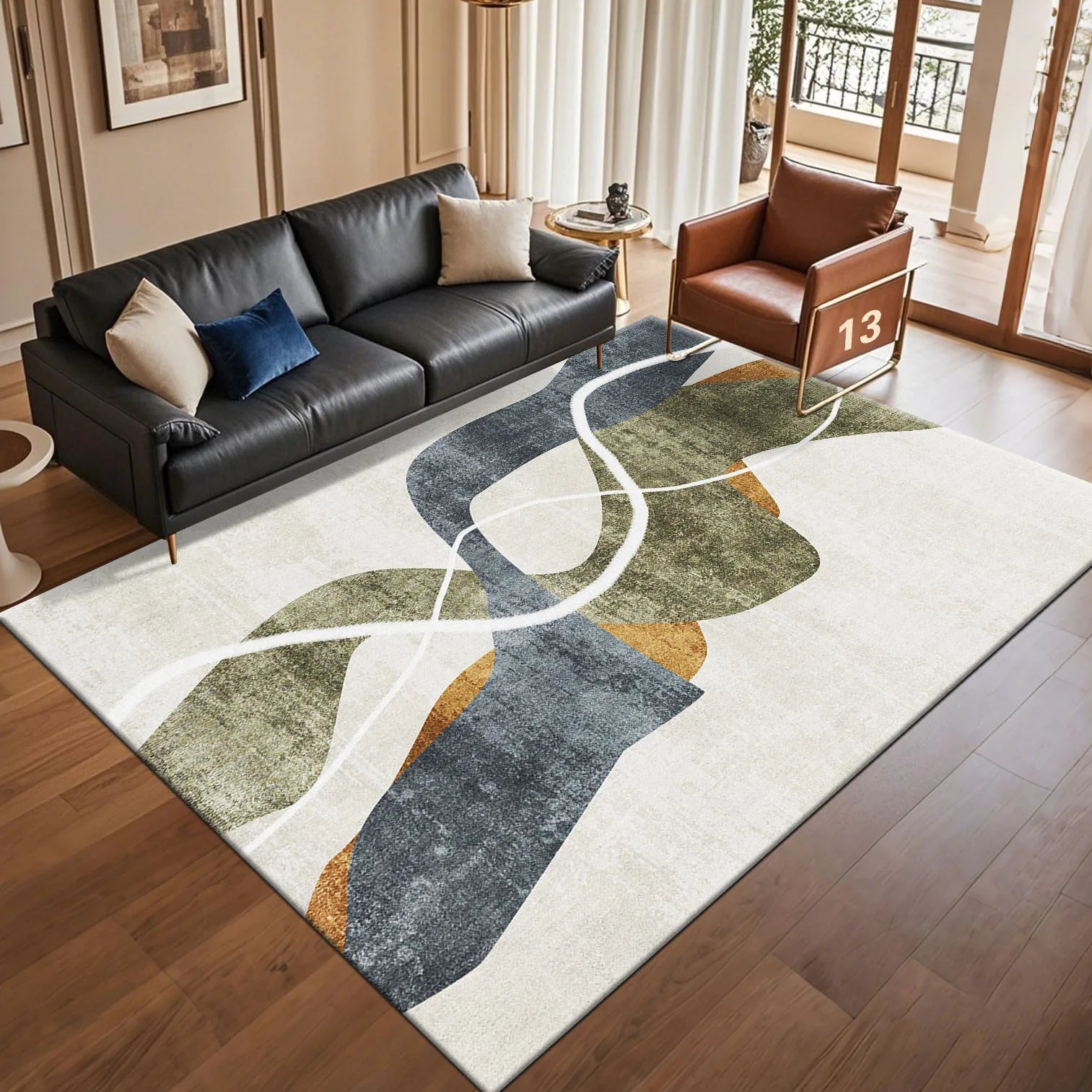 Modern Light Luxury Abstract Carpet for Living Room Coffee Tables Sofa Rugs Bedroom Soft Floor Mat