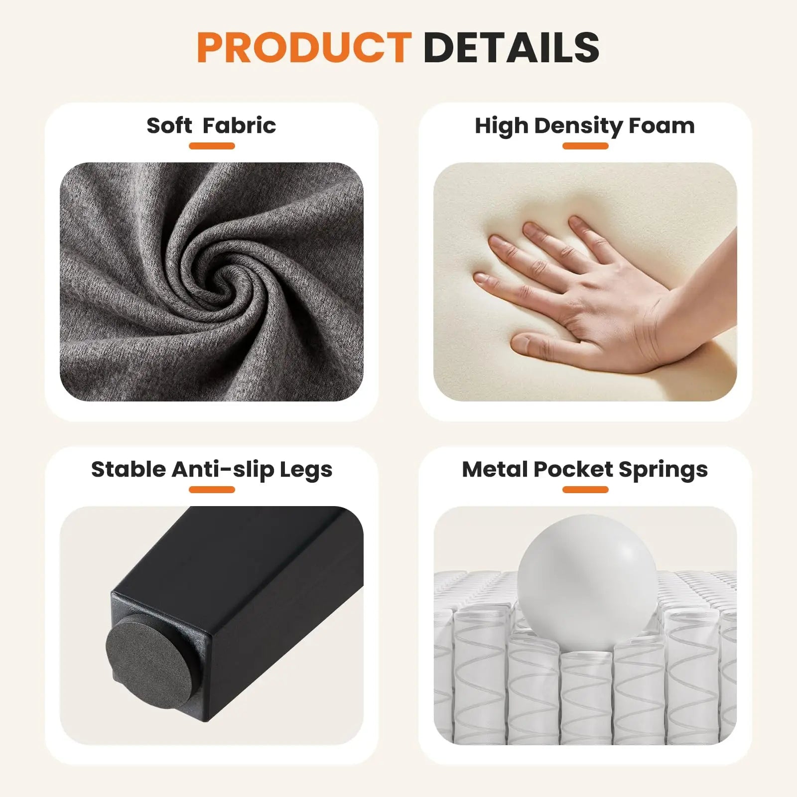 Modern Ergonomic Accent Chair – Lounge Reading Chair with Lumbar Support