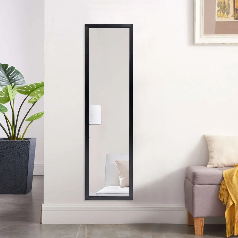 13.5" x 49.5" Full-Length Rectangular Black Mirror