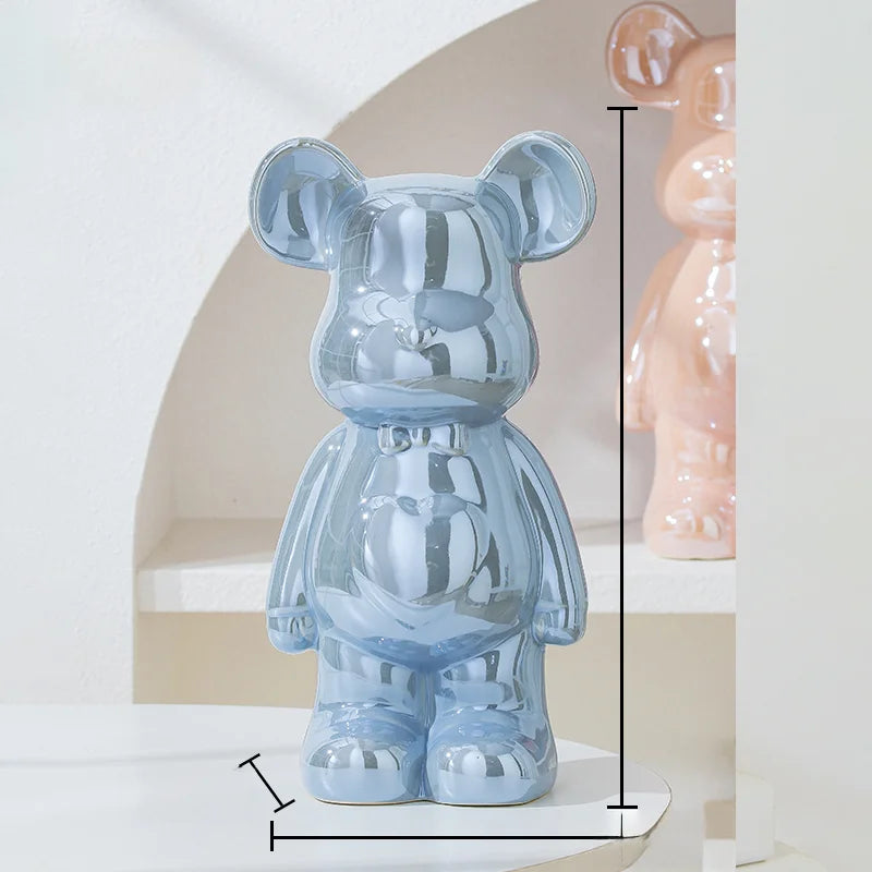 17/27/cm Aesthetic Bear brick Ceramic Staute Teddy Bear decor action figure Sculptures Ornament for room Home Decoration Crafts