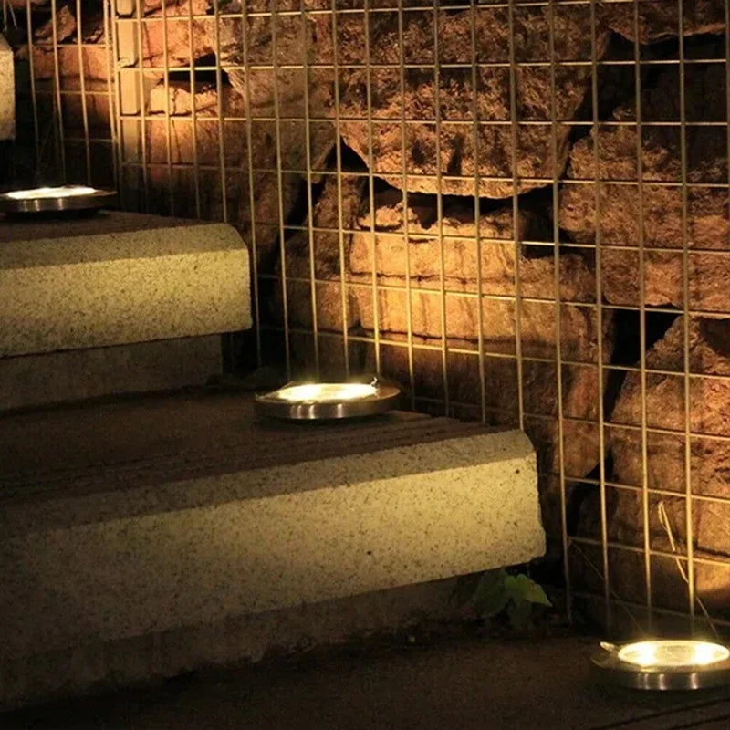 Solar Underground Disk Lights – Outdoor LED Ground Lights (1 / 4 / 8 Pack)