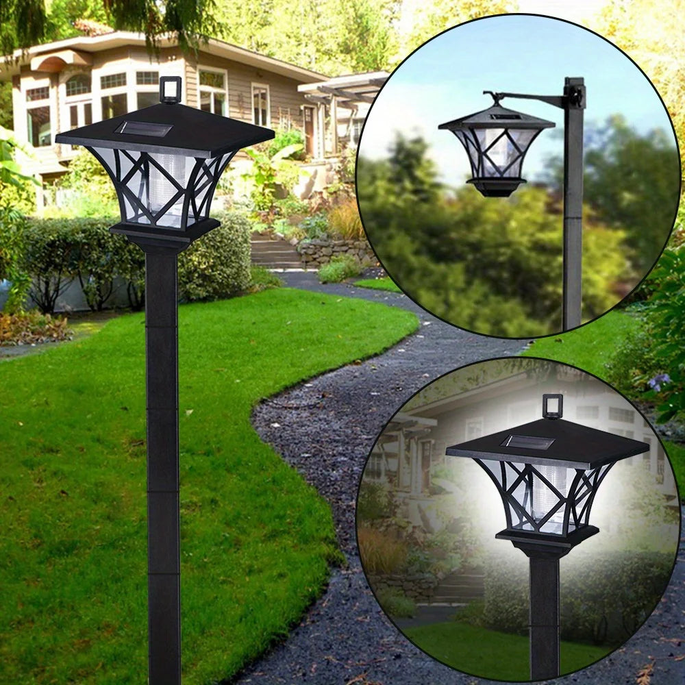 Solar Light Pole Waterproof Solar Lamp Post Vintage Street Lights Solar Post Lights Outdoor for Patio, Gardenand so on