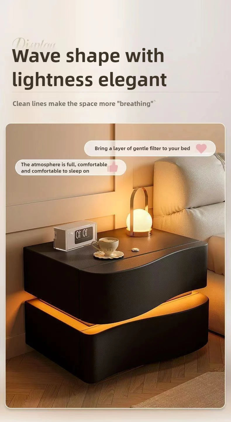 Smart bedside table Creative storage cabinet Bread cabinet Modern simple household bedroom Bedside cabinet Cabinet with lamp