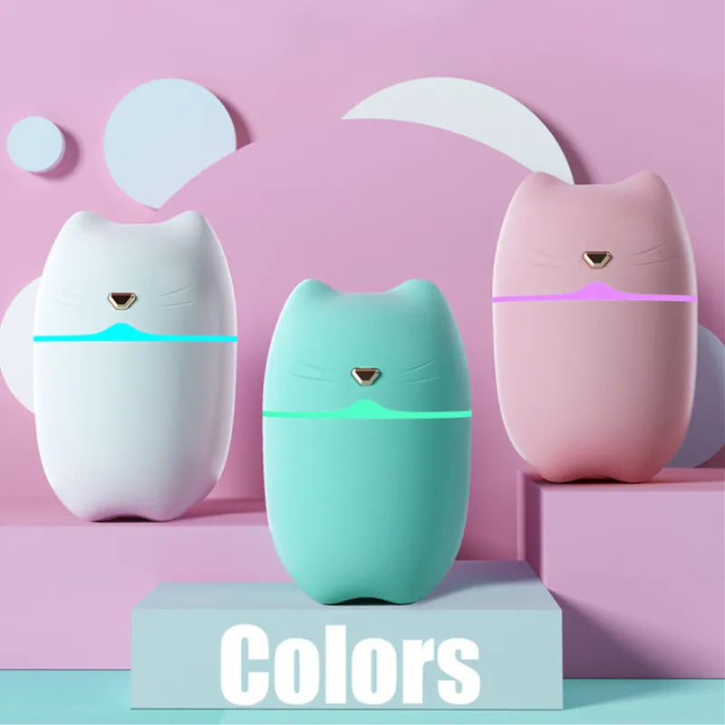 3 in 1 Cute Cat Air Humidifier Diffuser USB Mist Maker Mini Humidificador with night light