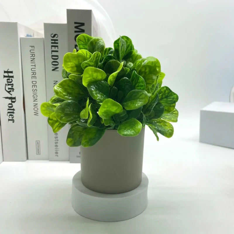 Green Artificial Plants Bonsai Small Simulated Plants Fake Flowers Office Table Potted Desk Ornaments Home Office Garden Decor