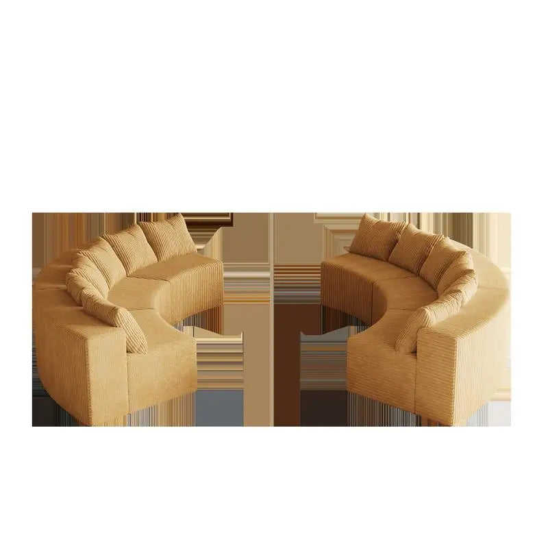 Curved Modular Sectional Foam Sofa with 12 Pillows, Semi-Circular Design for Living Room, Bedroom, Office, Leisure, Nap,