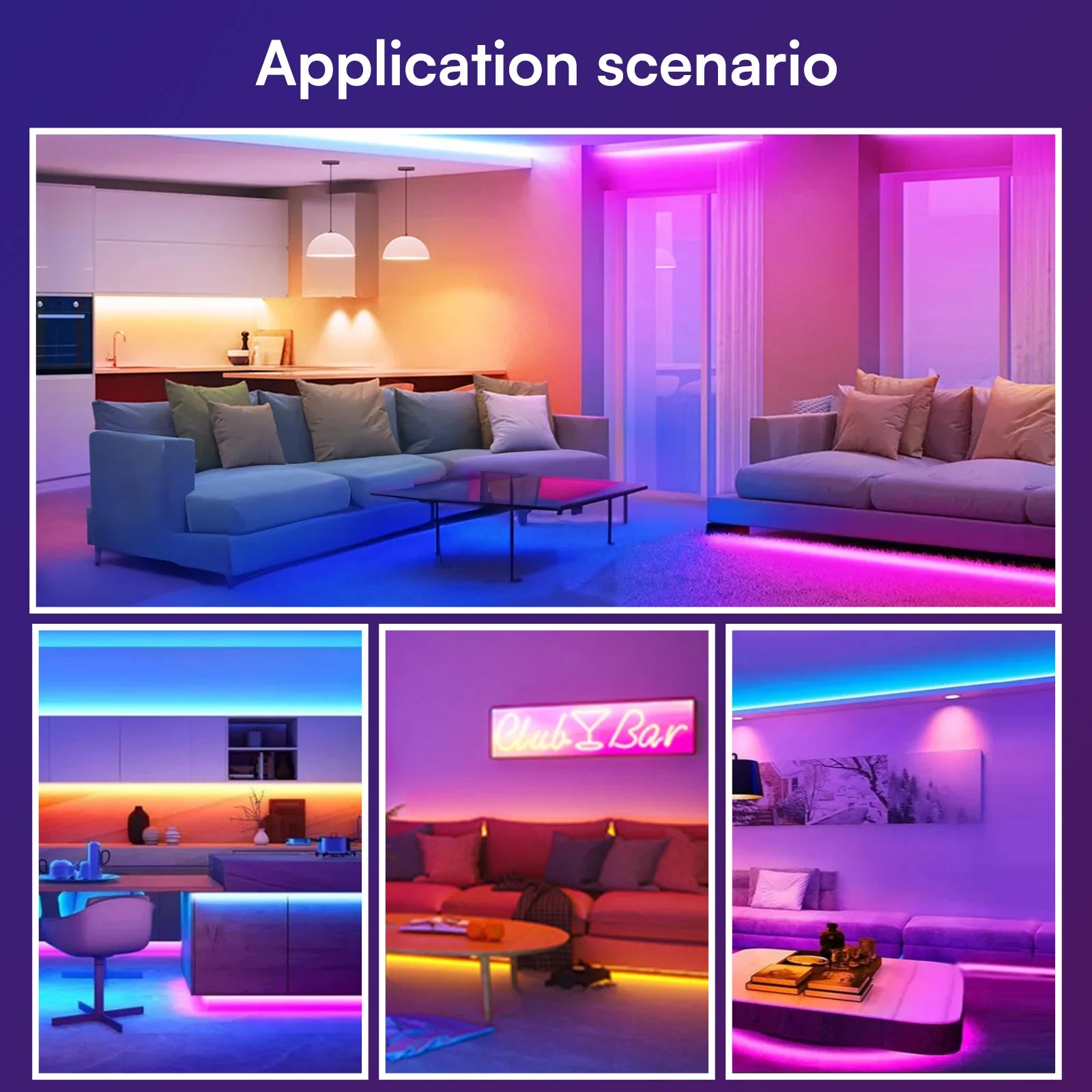 RGB LED Strip Lights – Indoor Decorative Lighting (Multiple Length Options)