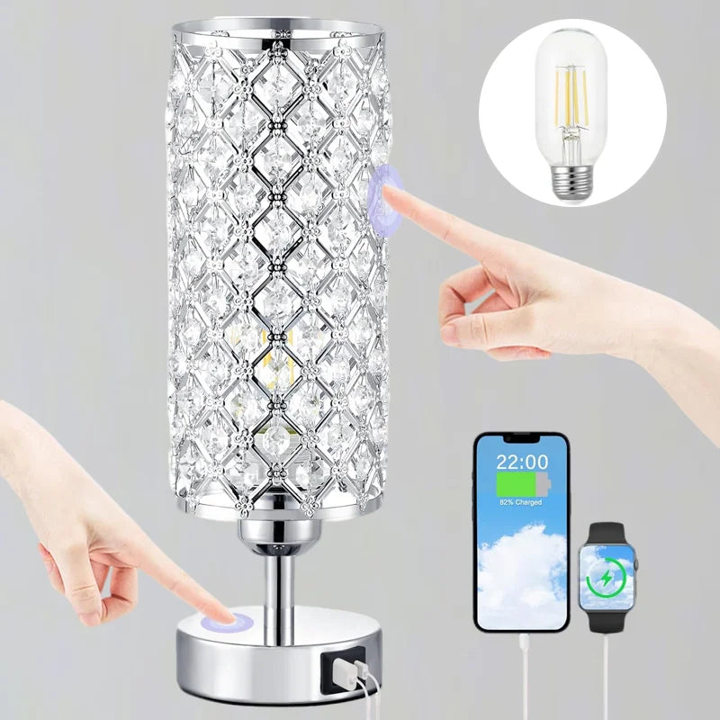 USB Rechargeable LED Table Lamp Touch Sensor Desktop Night Light for Hotel Bedroom Livingroom Study Room Decor Table Lamps