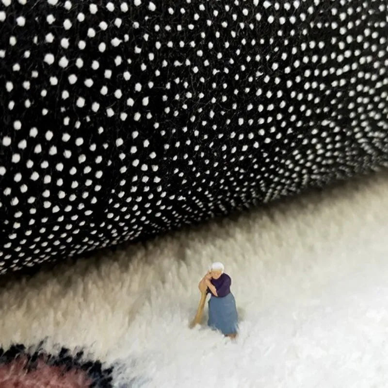 VIKAMA Sleepy House Cat Cute Cream Style Cat Bedroom Side Rug Children's High-Quality Fleece Soft Carpet Home Decoration