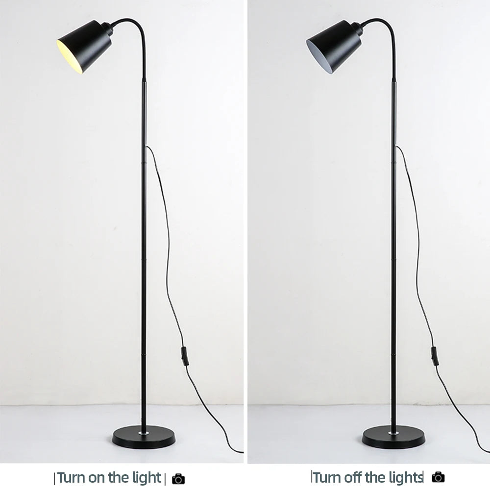 LED Floor Lamp For Living Room Adjustable Gooseneck Stand Light Dimmable Indoor Office Study Bedroom Standing Reading Light
