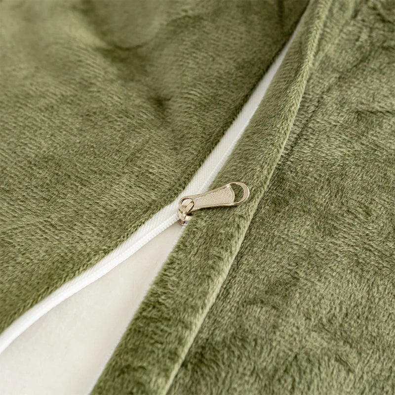 3-Piece Faux Fur Velvet Duvet Cover Set - Soft, Warm, Plush Bedding with Solid Color Design, 1 Duvet Cover and 1/2 Pillowcase, W