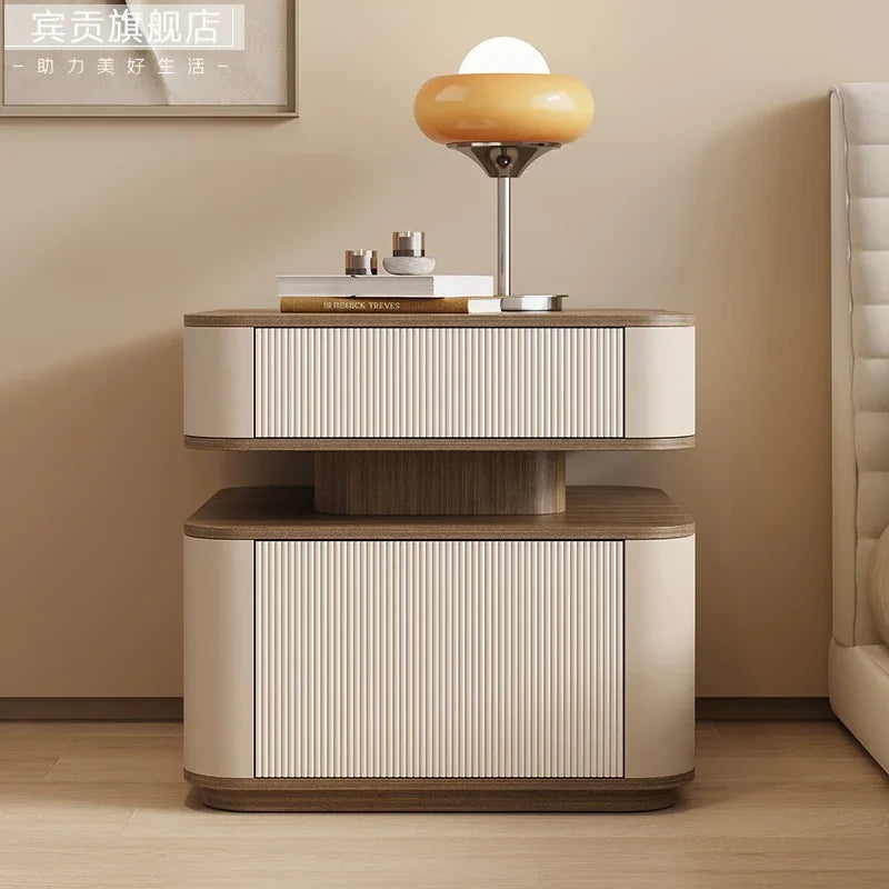 Minimalist Simple Aesthetic Bedside Table With Drawers Nordic Storage Nightstand Space Saving Mesa De Noche Bedroom Furniture