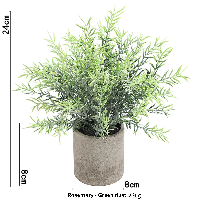 Artificial Plant Potted Eucalyptus Plant Small Fake Flower Bonsai With Pot Mini Plant Desktop Office Home Restaurant Decoration