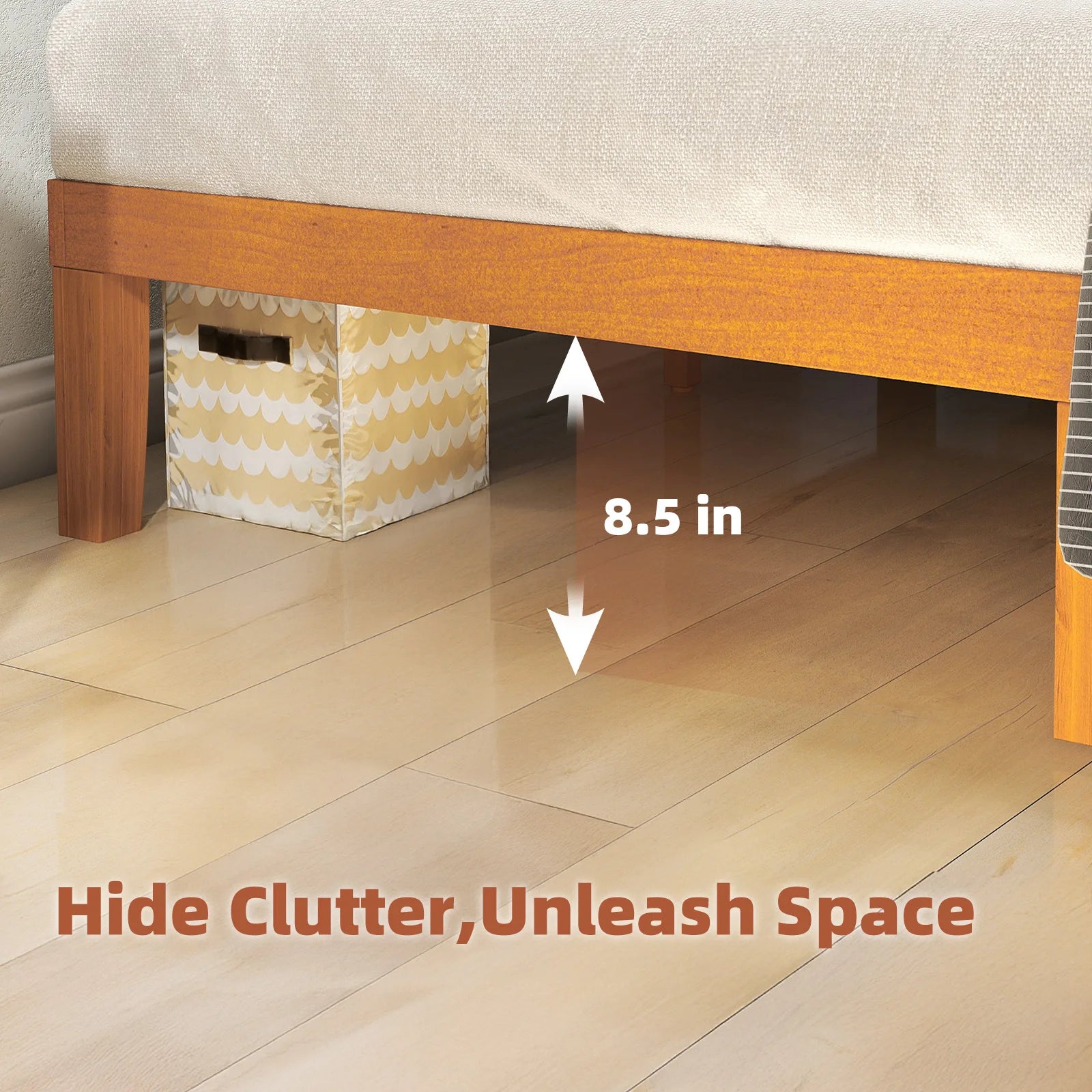 Solid Wood Bed Frame – Multiple Sizes Available with Sturdy Wood Slat Support