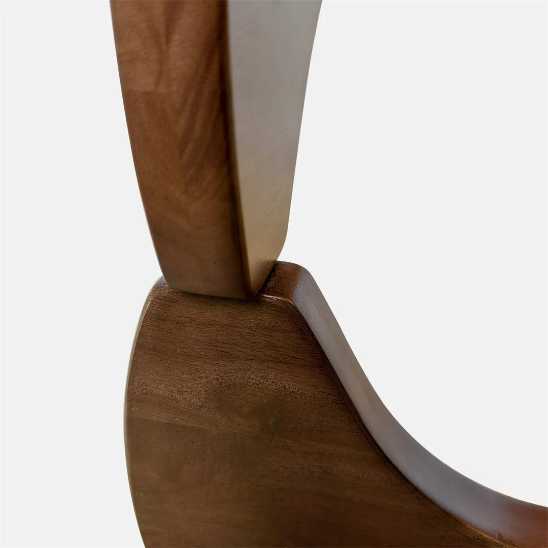 Modern Irregular Accent Coffee Table – Amber-Tinted Tempered Glass Center Table