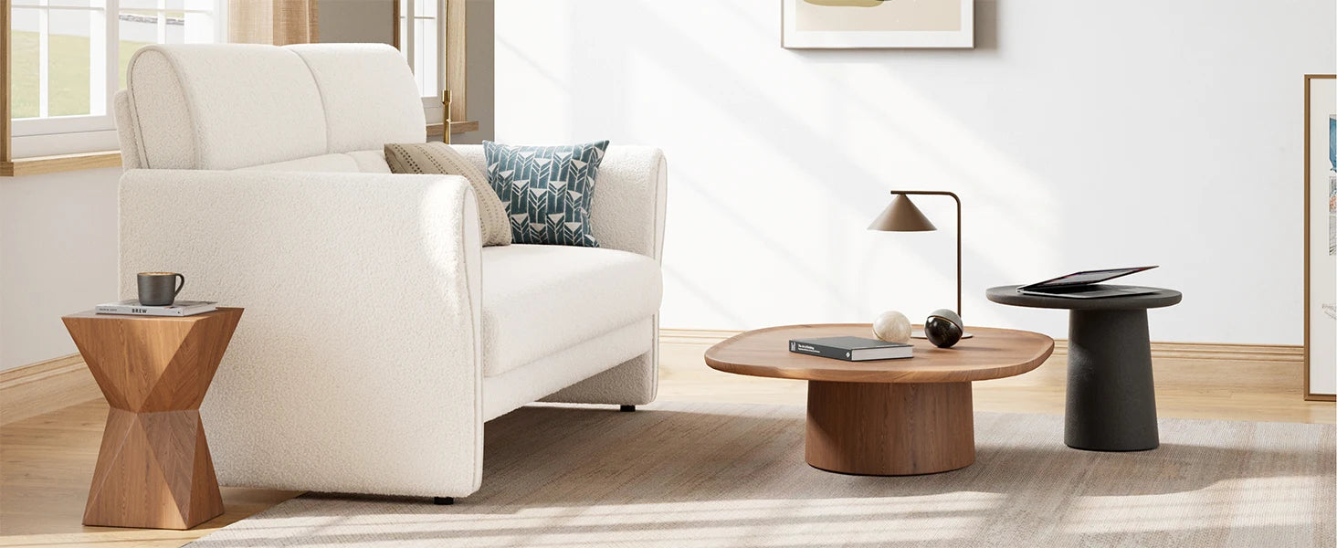 Modern Sherpa Bouclé Accent Chair – Upholstered Reading Lounge Armchair