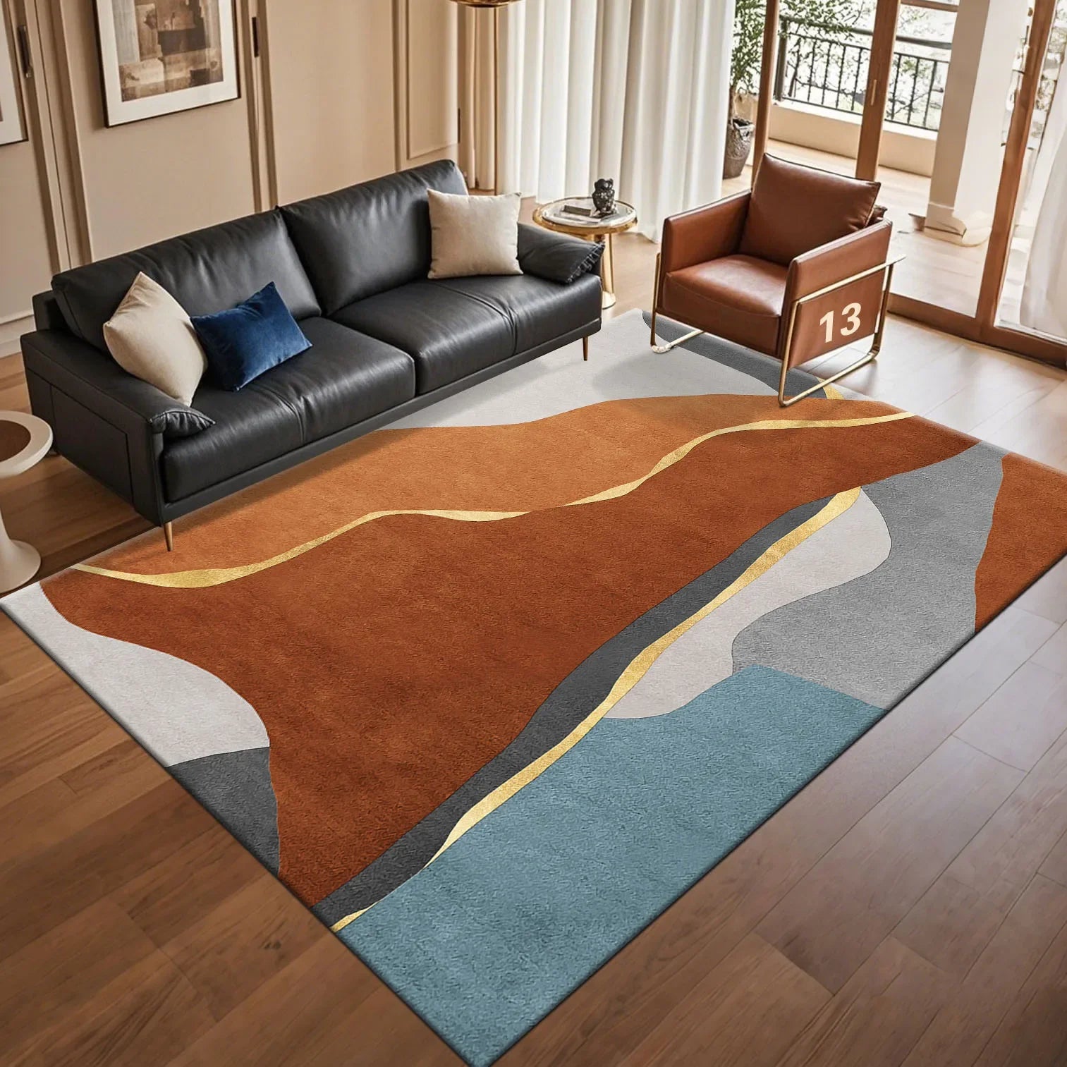Modern Light Luxury Abstract Carpet for Living Room Coffee Tables Sofa Rugs Bedroom Soft Floor Mat