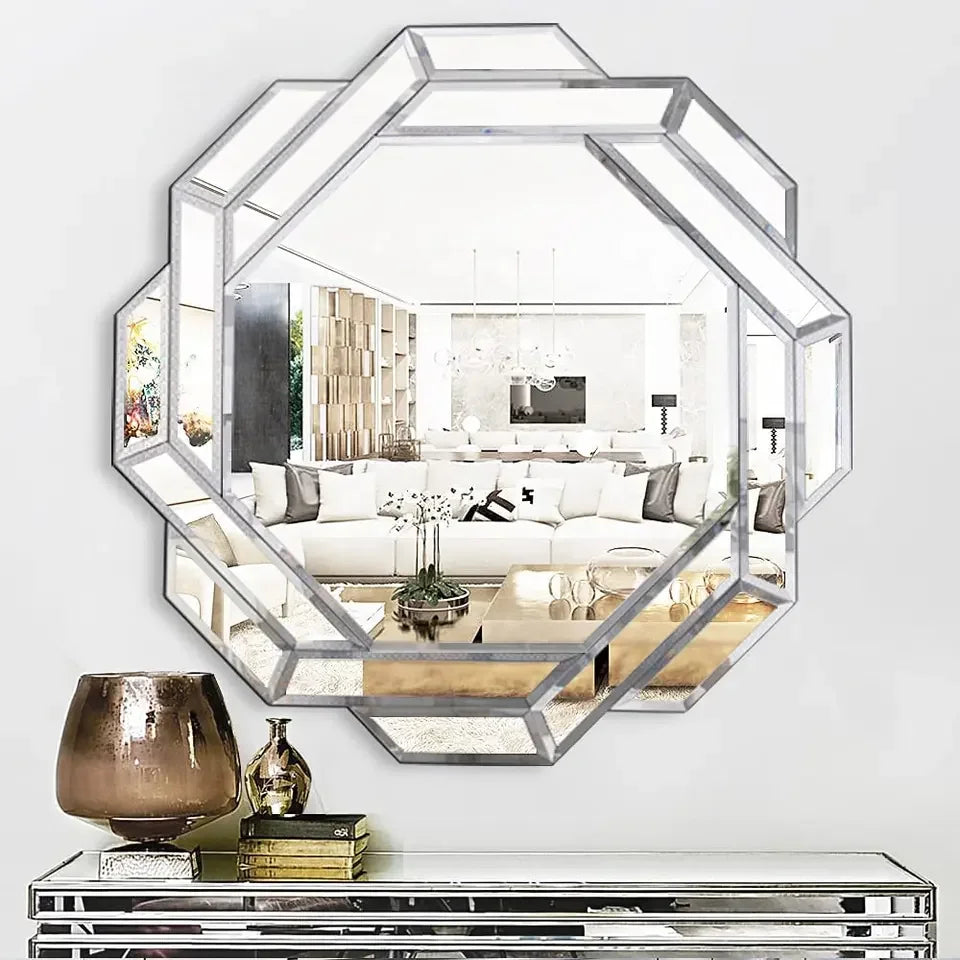 European Livingroom Furniture Home Decoration 80cm Crushed Diamond Wall Mirror