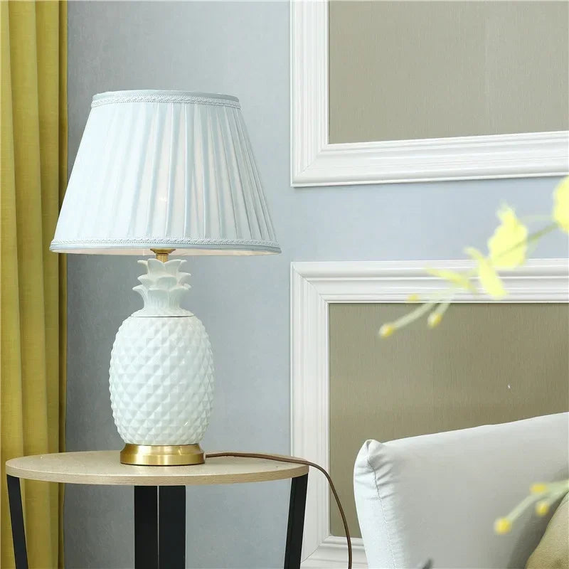 Hongcui Ceramic Table Lamps Desk Lights Luxury Modern Contemporary Fabric for Foyer Living Room Office Creative Bed Room Hotel