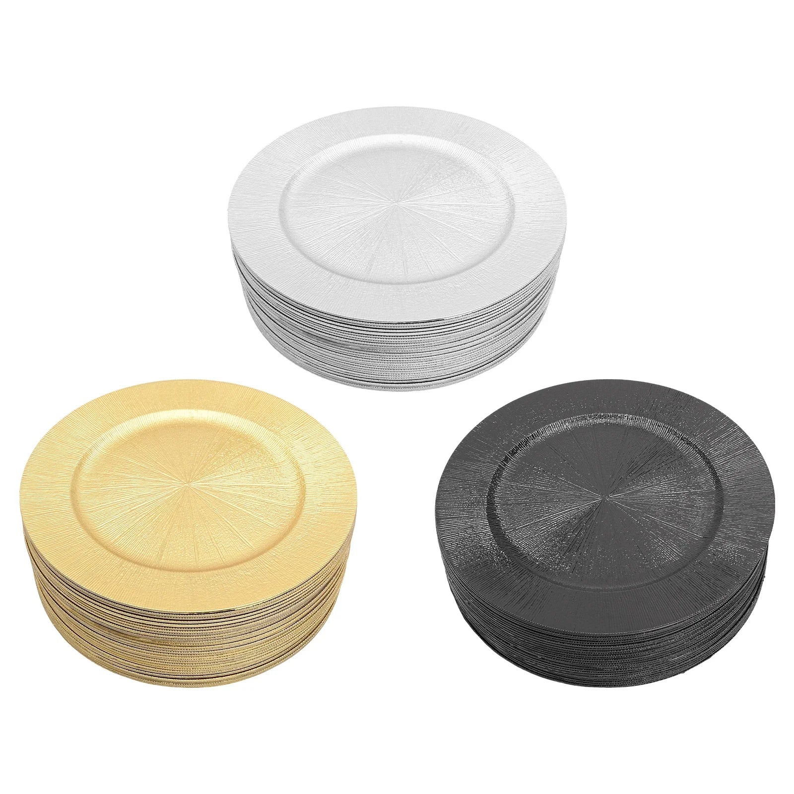 50PCS Round Plastic Charger Plates – Elegant Reusable Table Setting Chargers